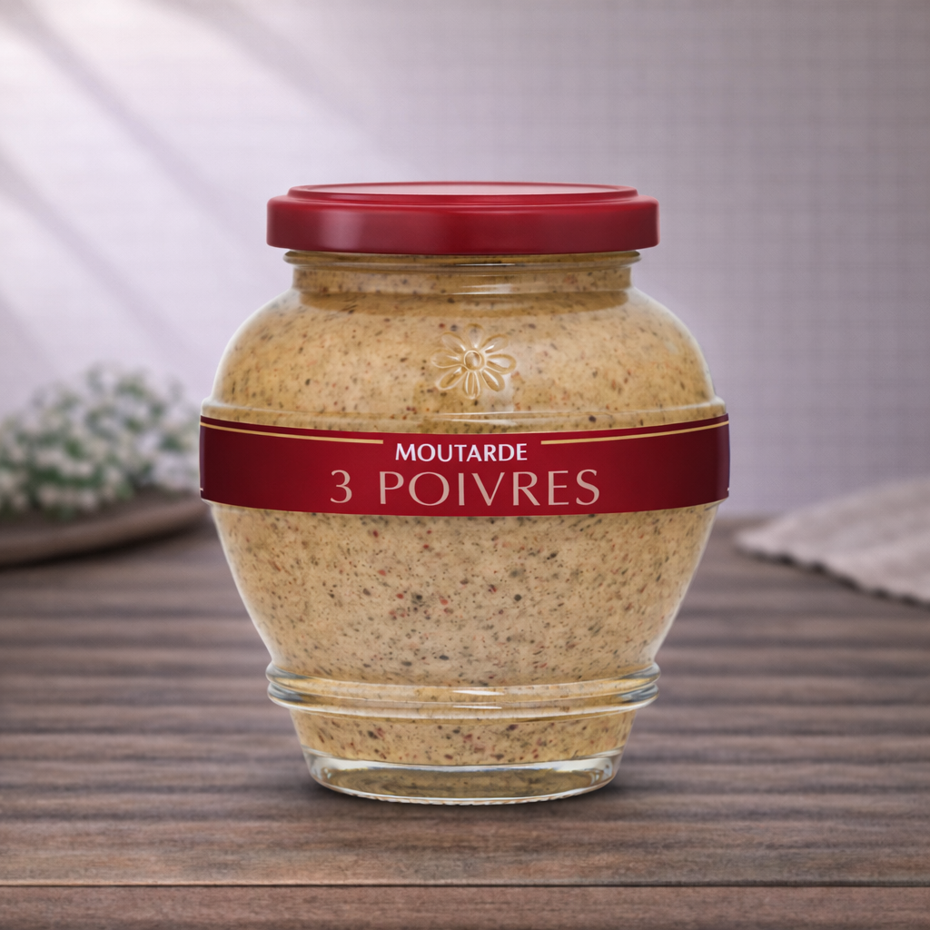 Moutarde aux 3 poivres - Domaine des Terres Rouges – Maison Schmid